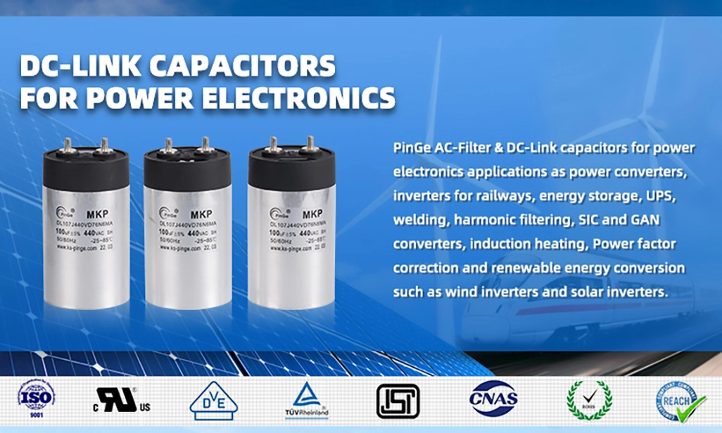 Ks Pinge Factory Polypropylene Film Capacitors for Start Solar Power System, EV Charger Capacitor